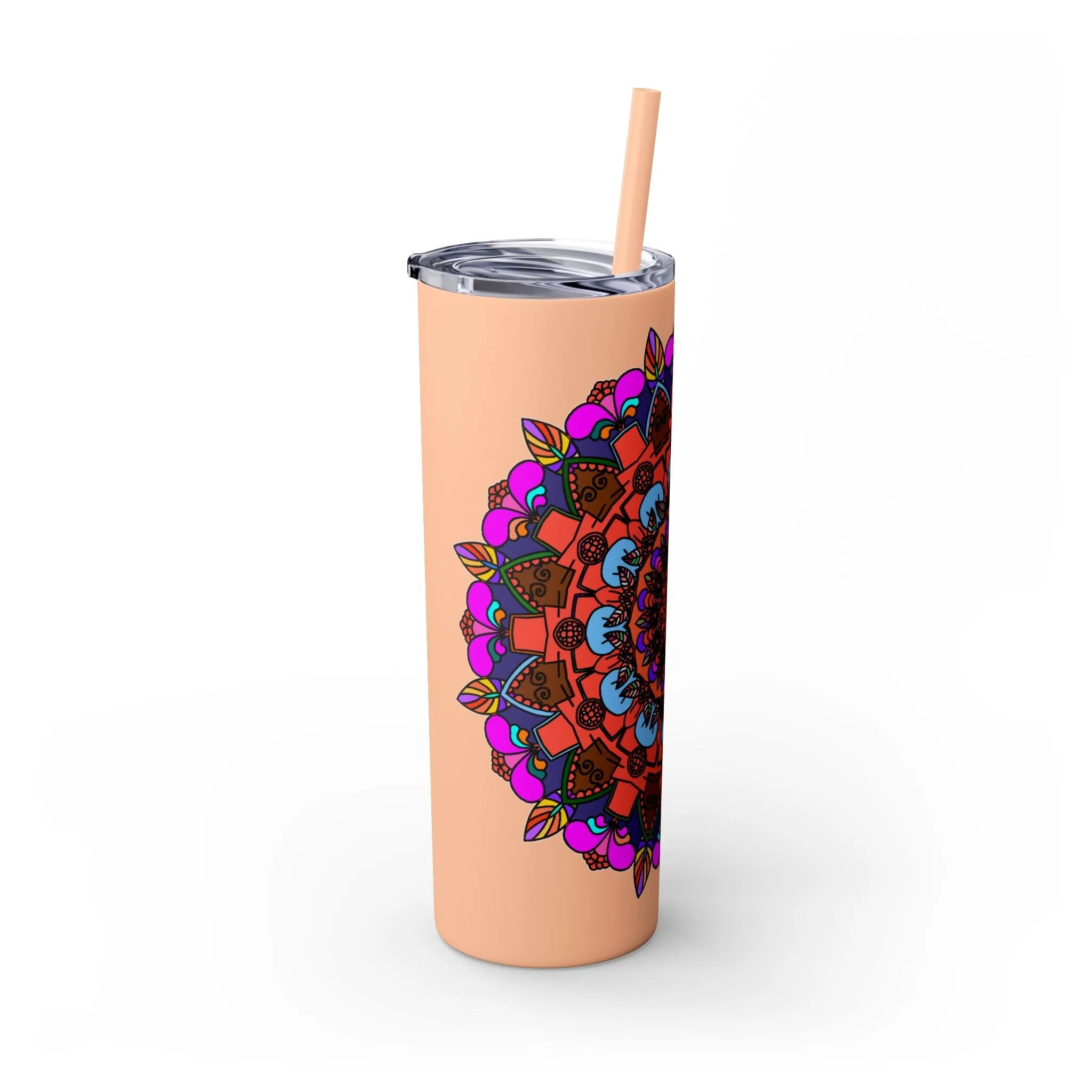 Hand-drawn Colorful Mandala Skinny Tumbler - BPA-Free