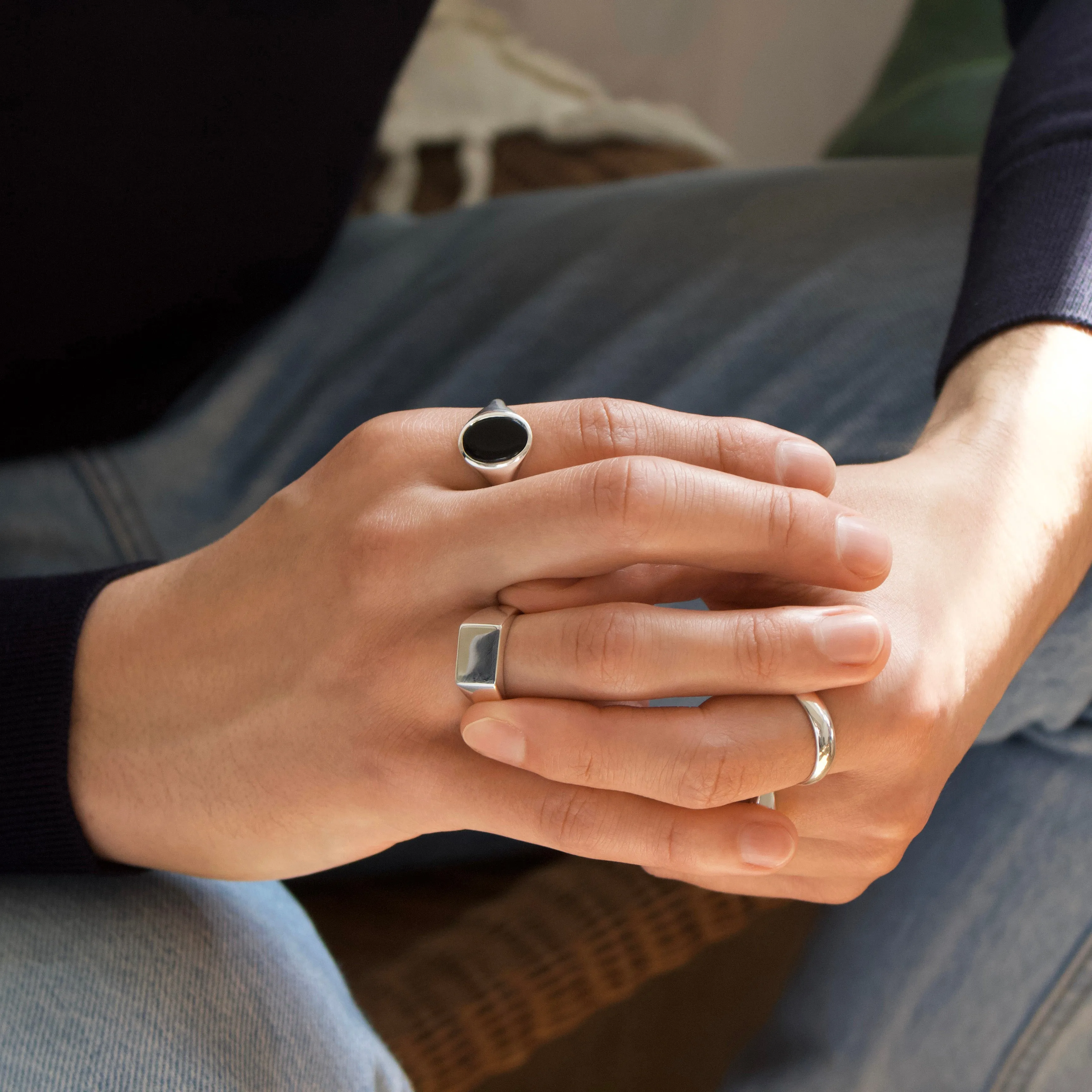 Mens Square Signet Ring