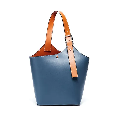 Small Leather Bucket Tote Shopper Bags Purse
